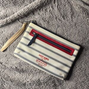 Coach x Saint James Limited Edition Striped Canvas Wristlet